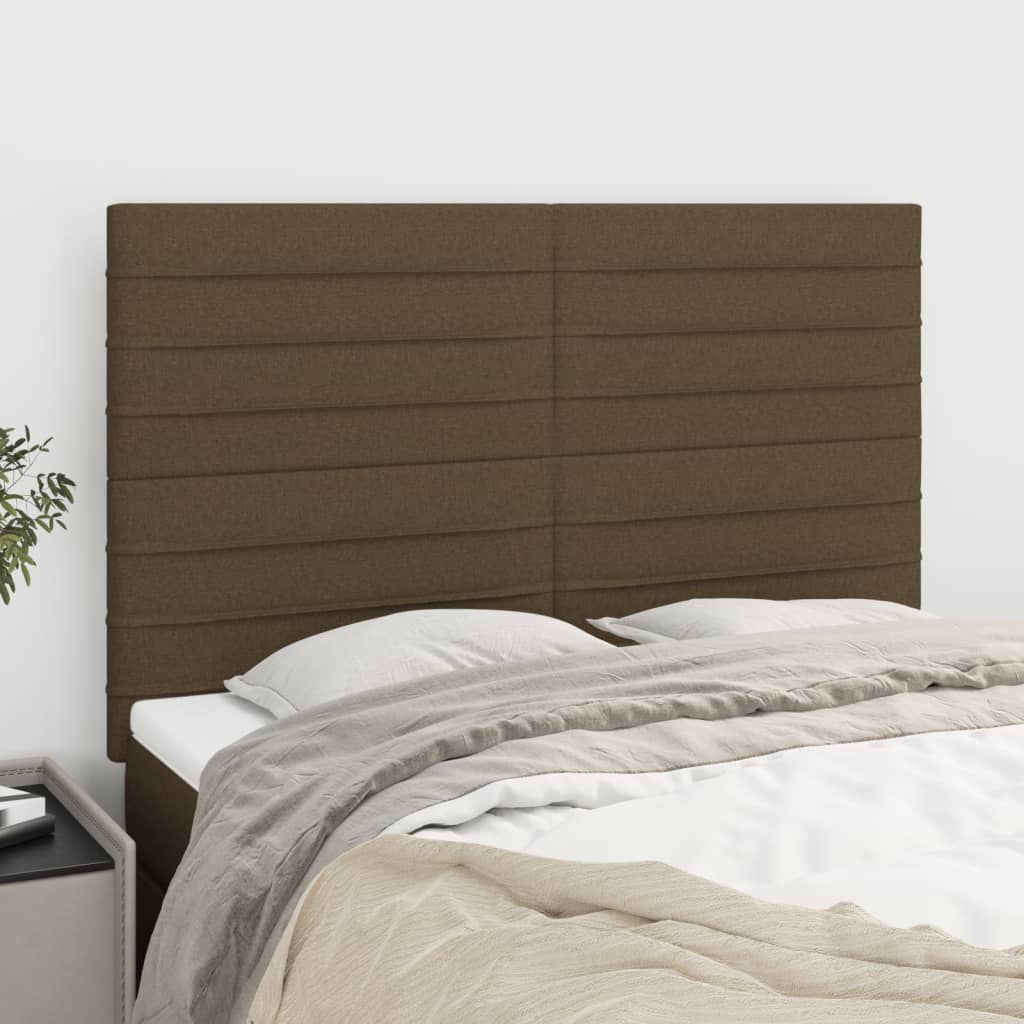 Tăblii de pat, 4 buc, maro închis, 72x5x78/88 cm, textil GartenMobel Dekor
