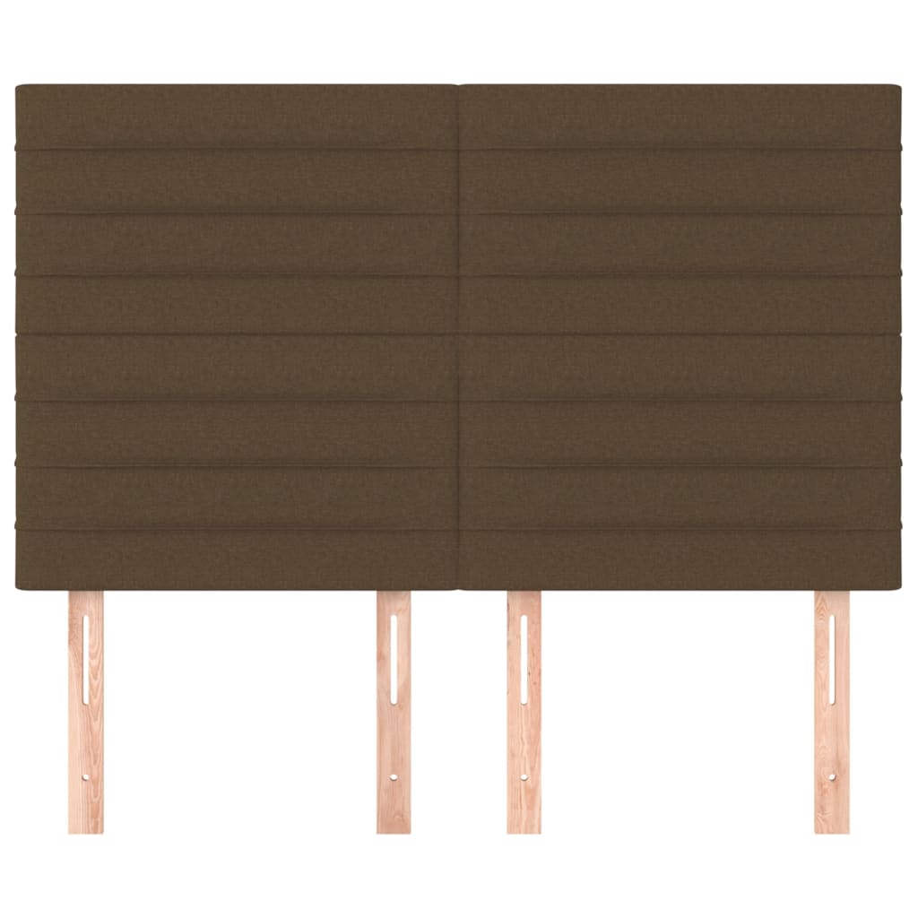 Tăblii de pat, 4 buc, maro închis, 72x5x78/88 cm, textil GartenMobel Dekor