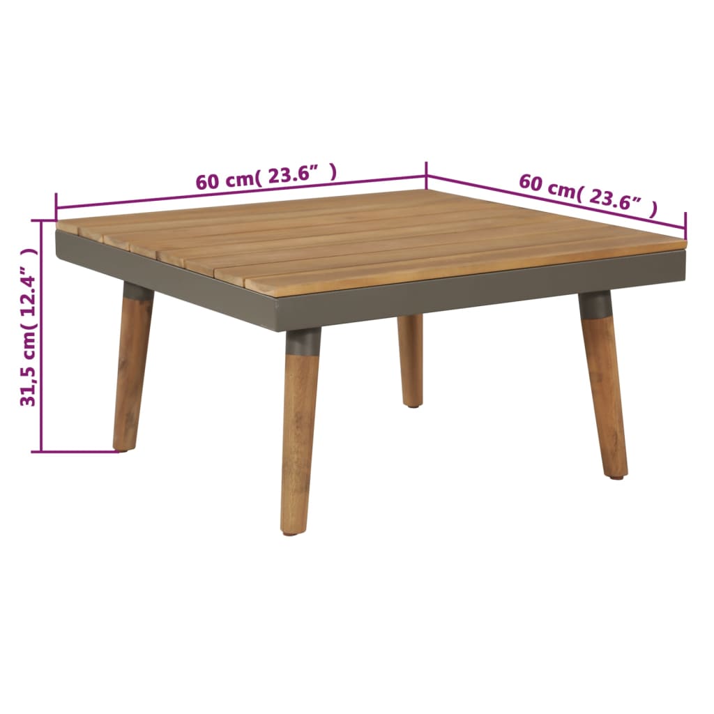 Set mobilier grădină cu perne, 4 piese, maro, lemn acacia GartenMobel Dekor
