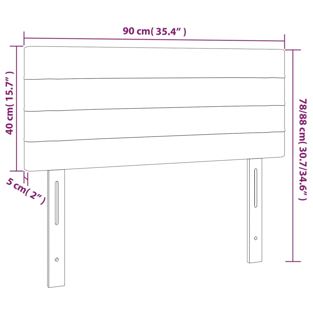Tăblie de pat, gri închis, 90x5x78/88 cm, catifea GartenMobel Dekor