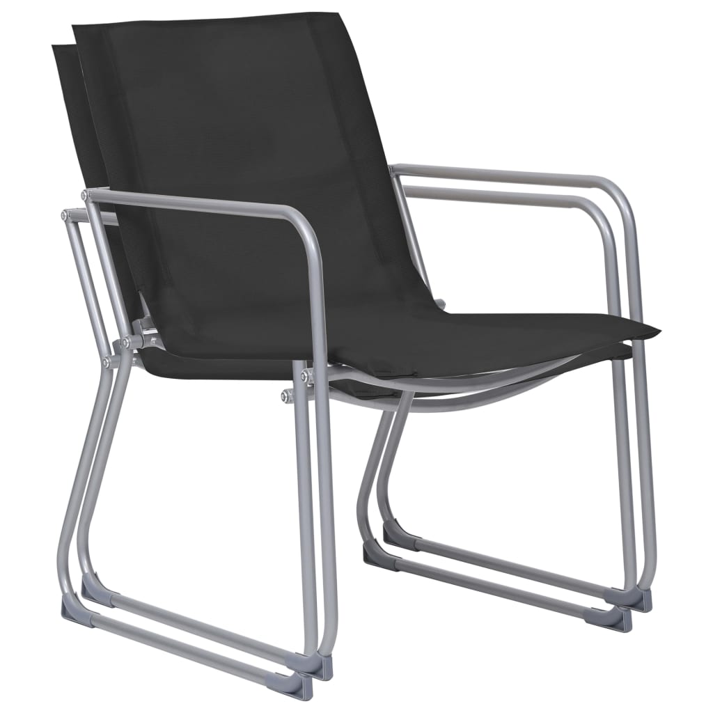 Set mobilier de grădină, 4 piese, negru, oțel și textil GartenMobel Dekor