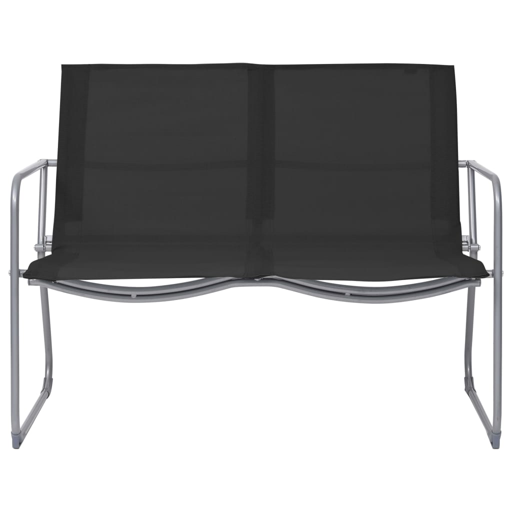 Set mobilier de grădină, 4 piese, negru, oțel și textil GartenMobel Dekor
