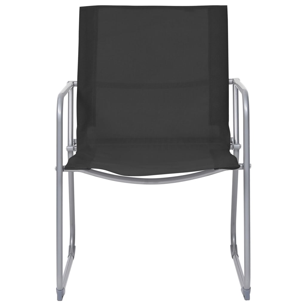 Set mobilier de grădină, 4 piese, negru, oțel și textil GartenMobel Dekor