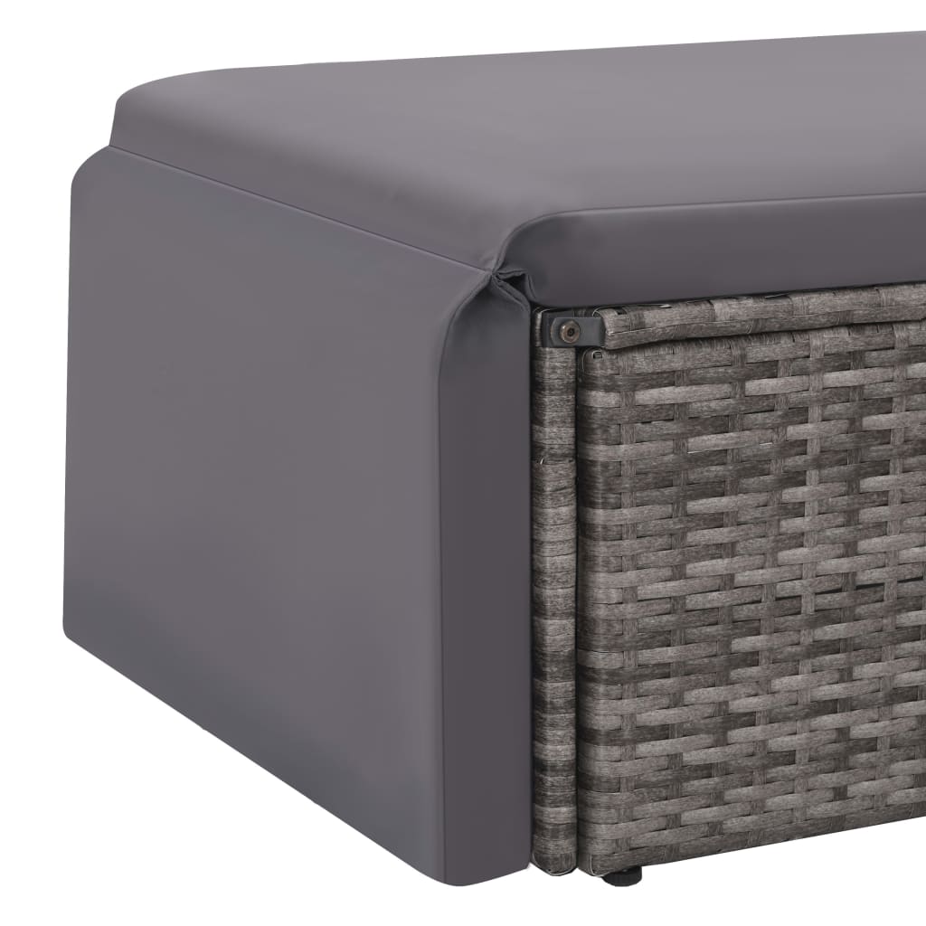 Set mobilier de grădină cu perne, 2 piese, gri, poliratan GartenMobel Dekor