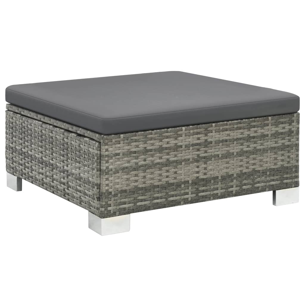 Set mobilier de grădină cu perne, 10 piese, gri, poliratan GartenMobel Dekor
