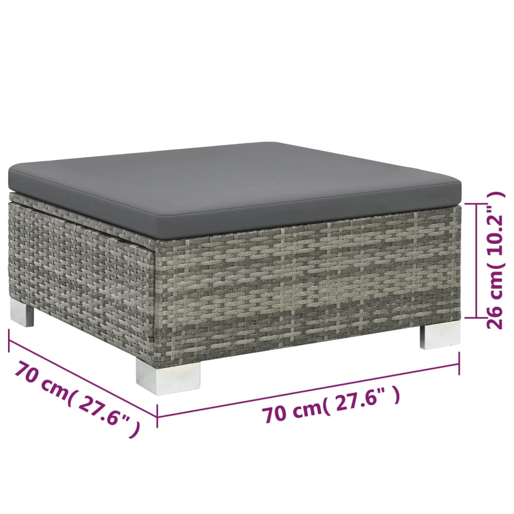 Set mobilier de grădină cu perne, 10 piese, gri, poliratan GartenMobel Dekor