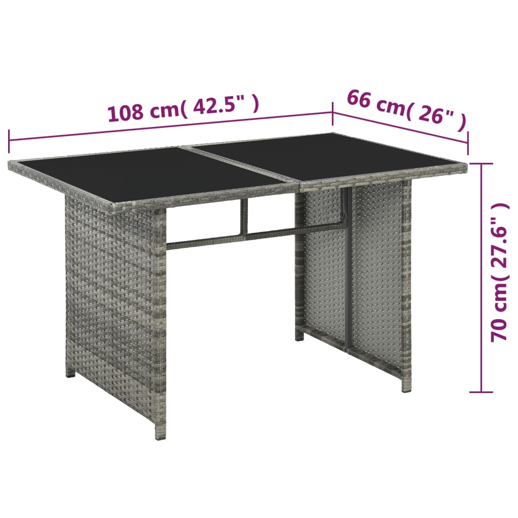 Set mobilier de grădină cu perne, 10 piese, gri, poliratan GartenMobel Dekor