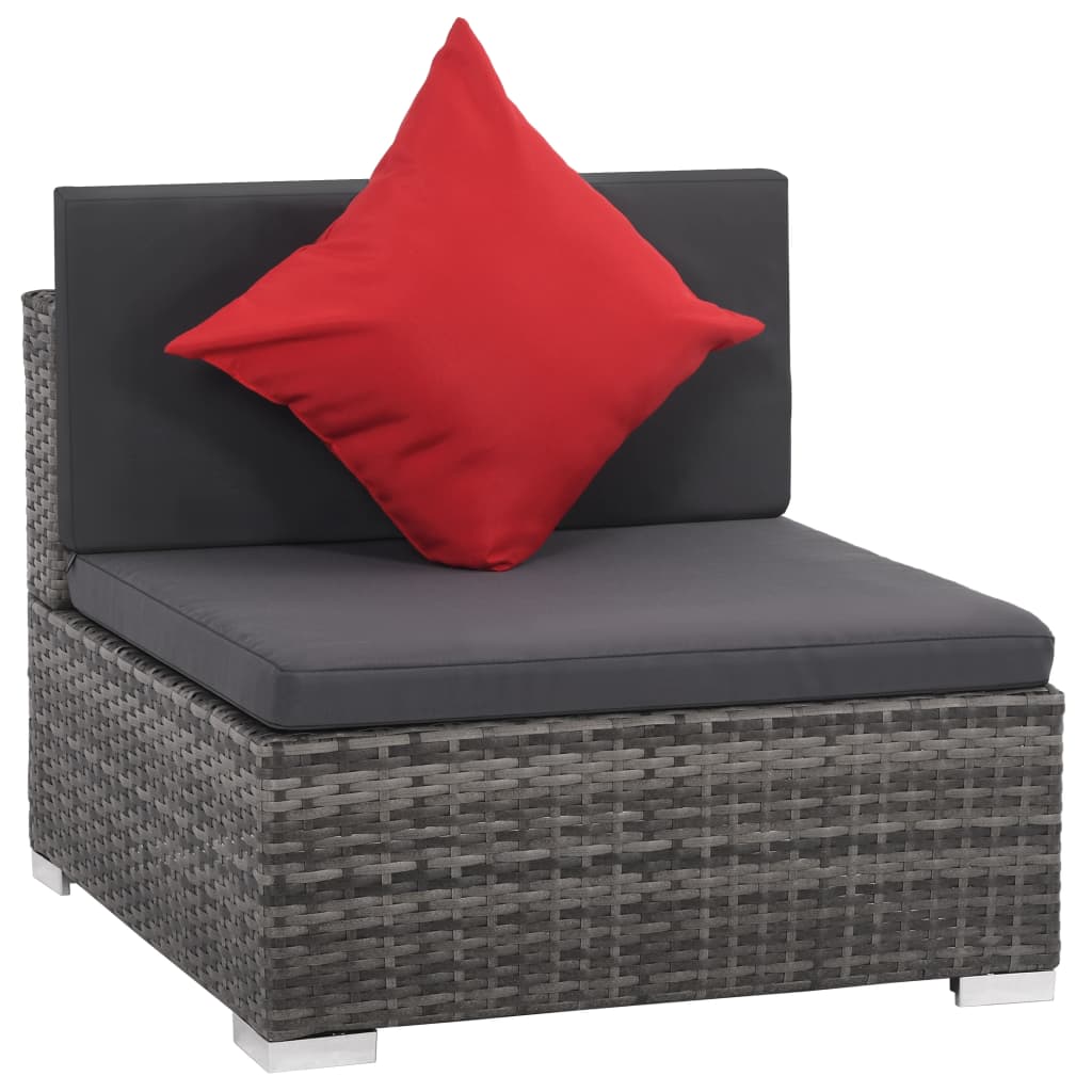 Set mobilier de grădină cu perne, 8 piese, gri, poliratan GartenMobel Dekor