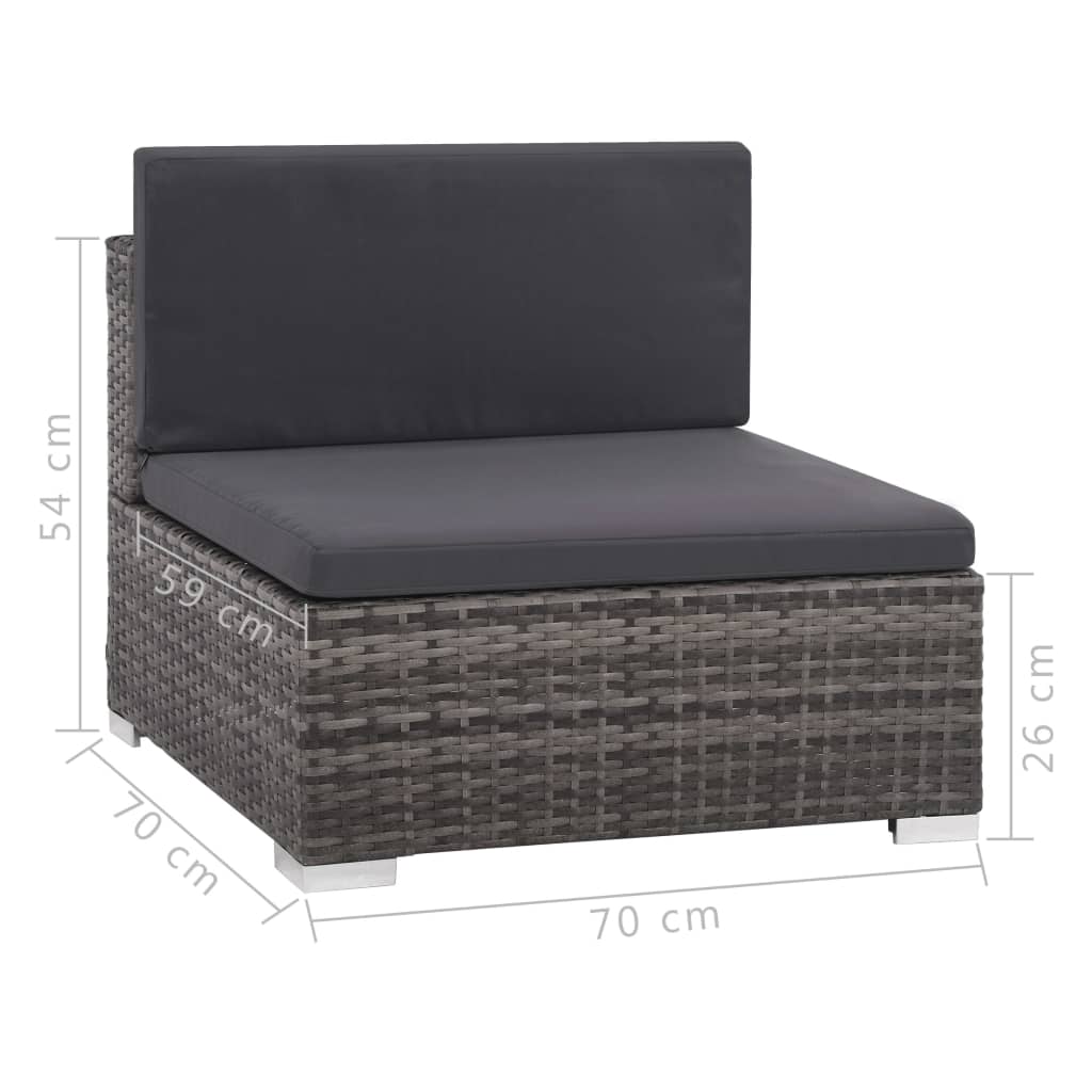 Set mobilier de grădină cu perne, 8 piese, gri, poliratan GartenMobel Dekor