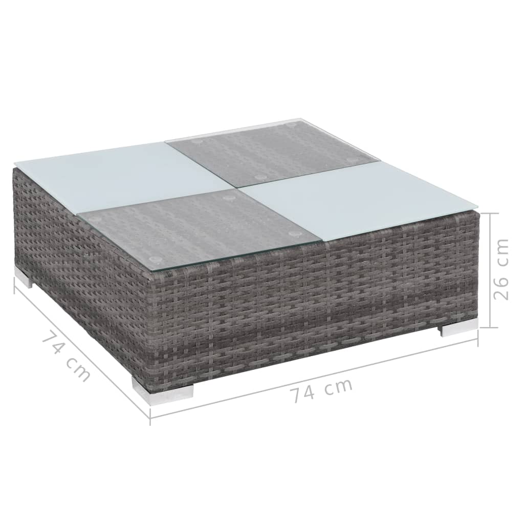 Set mobilier de grădină cu perne, 8 piese, gri, poliratan GartenMobel Dekor