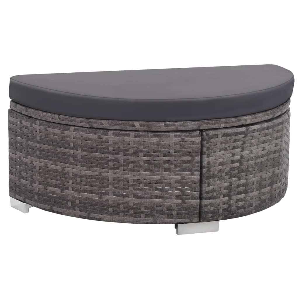 Set mobilier de grădină cu perne, 8 piese, gri, poliratan GartenMobel Dekor
