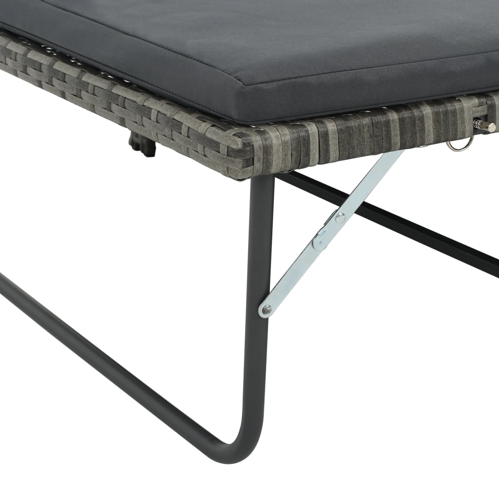 Set mobilier de grădină cu perne, 2 piese, gri, poliratan GartenMobel Dekor