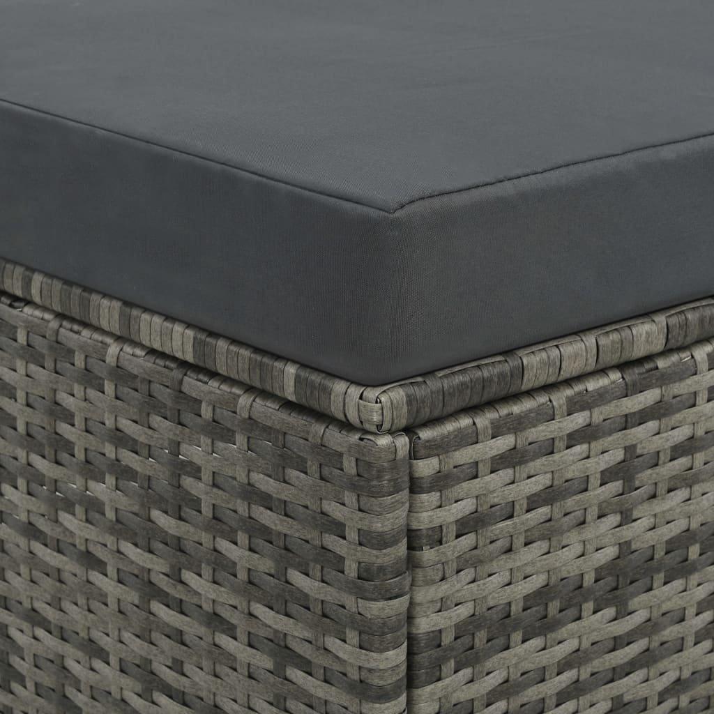 Set mobilier de grădină cu perne, 2 piese, gri, poliratan GartenMobel Dekor