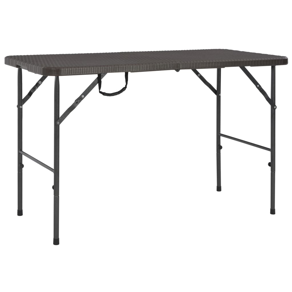 Masă de grădină pliabilă, maro, 120x60x74, HDPE, aspect ratan GartenMobel Dekor