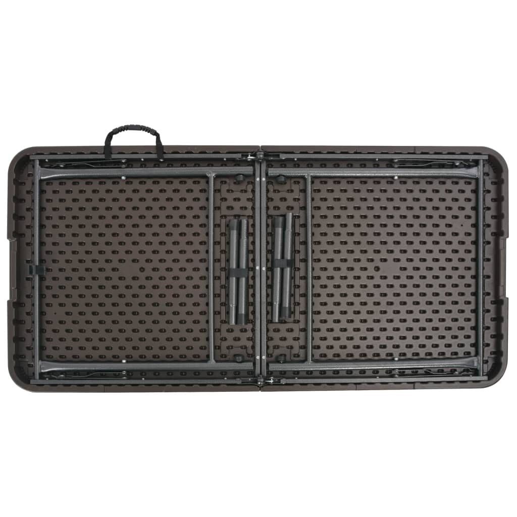 Masă de grădină pliabilă, maro, 120x60x74, HDPE, aspect ratan GartenMobel Dekor