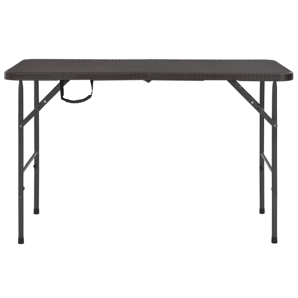 Masă de grădină pliabilă, maro, 120x60x74, HDPE, aspect ratan GartenMobel Dekor