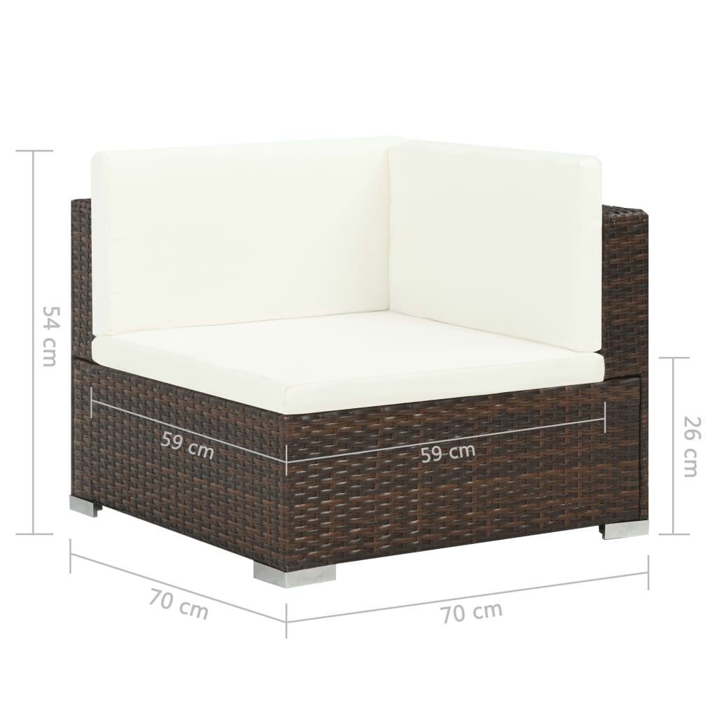 Set mobilier de grădină cu perne, 7 piese, maro, poliratan GartenMobel Dekor