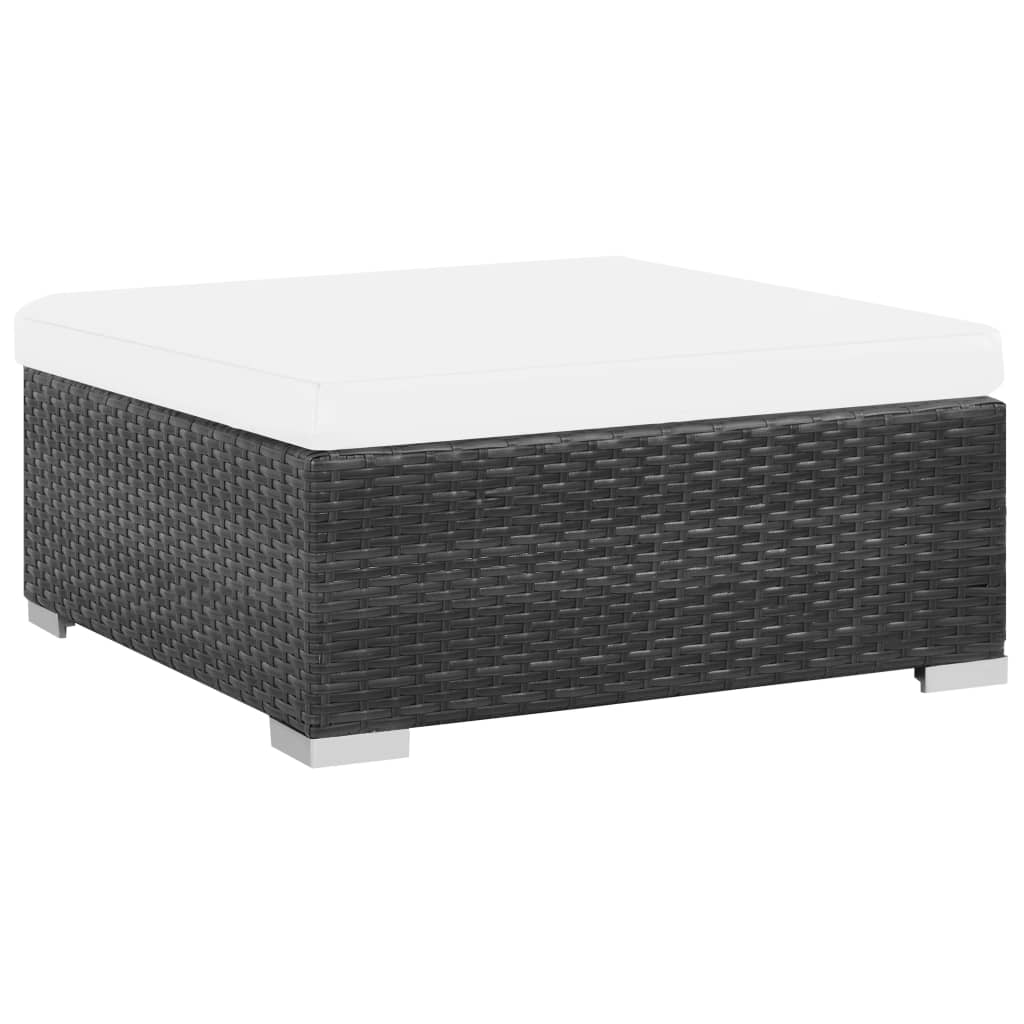 Set mobilier de grădină cu perne, 7 piese, negru, poliratan GartenMobel Dekor