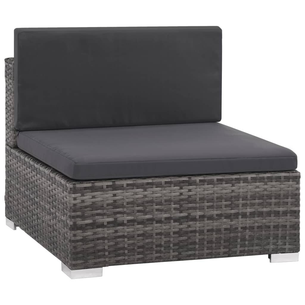 Set mobilier de grădină cu perne, 6 piese, gri, poliratan GartenMobel Dekor