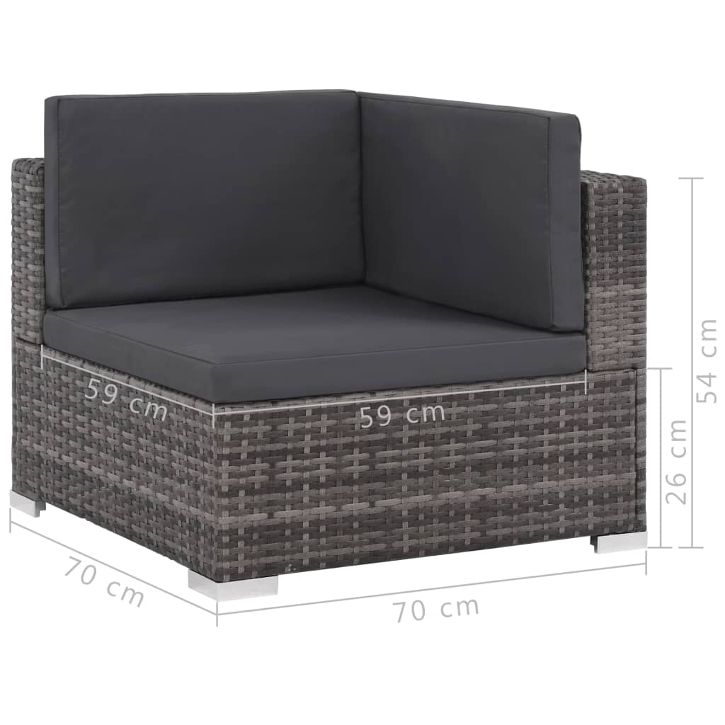 Set mobilier de grădină cu perne, 6 piese, gri, poliratan GartenMobel Dekor