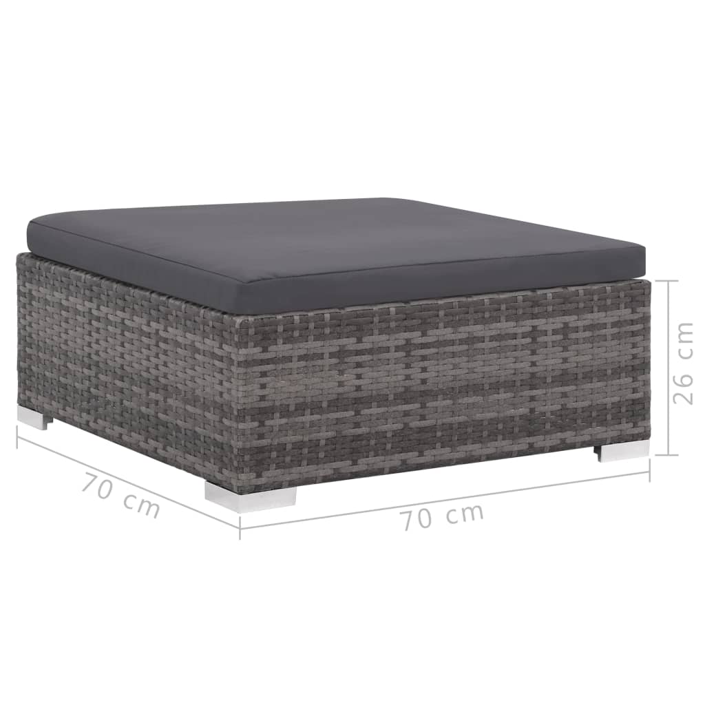 Set mobilier de grădină cu perne, 6 piese, gri, poliratan GartenMobel Dekor