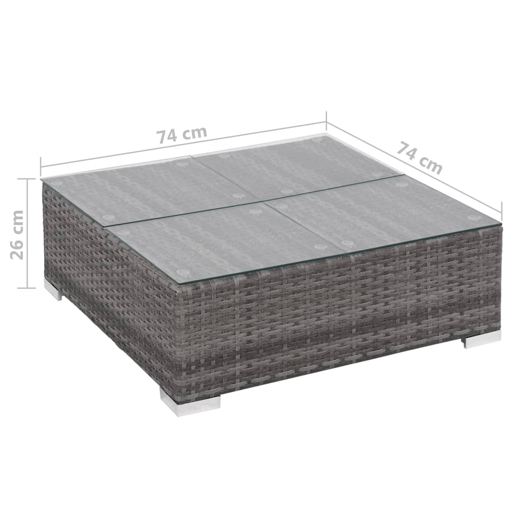 Set mobilier de grădină cu perne, 6 piese, gri, poliratan GartenMobel Dekor
