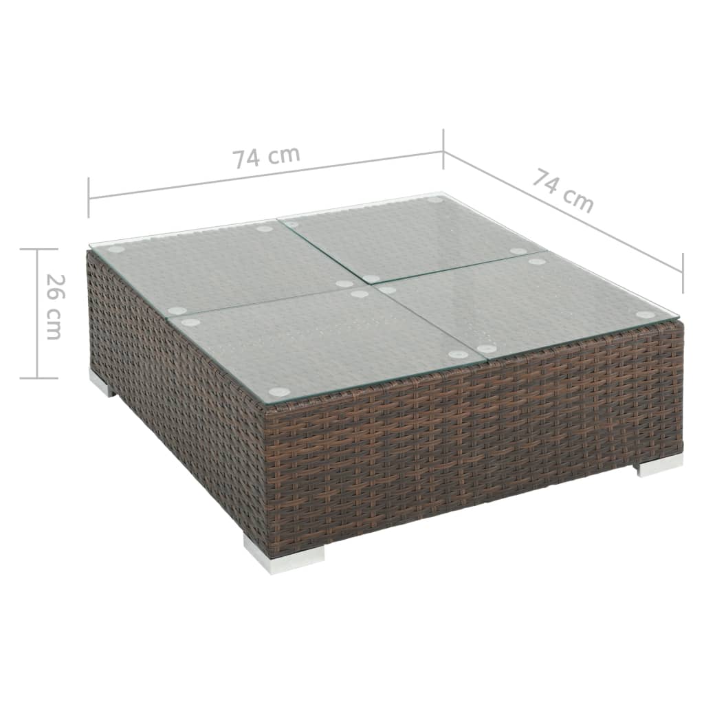 Set mobilier de grădină cu perne, 6 piese, maro, poliratan GartenMobel Dekor