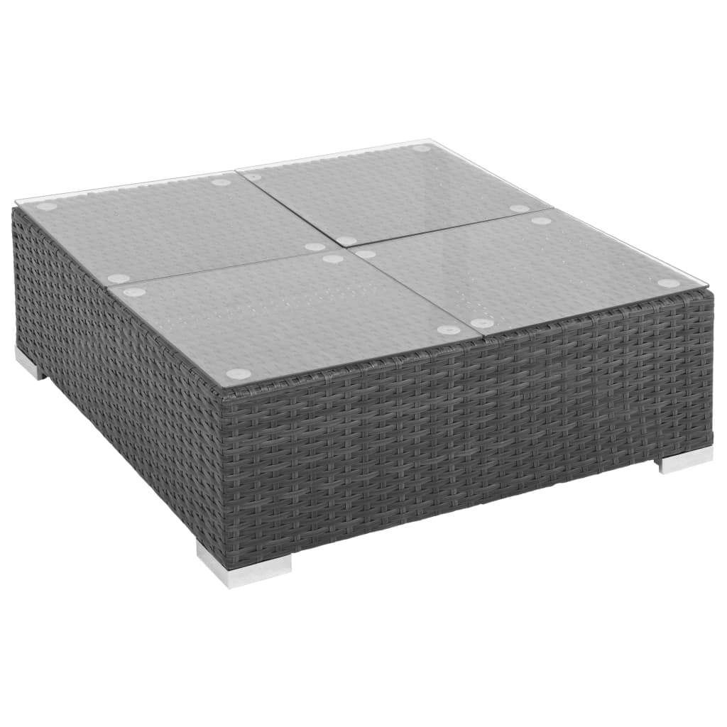 Set mobilier de grădină cu perne, 6 piese, negru, poliratan GartenMobel Dekor