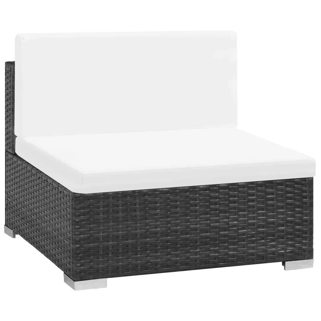 Set mobilier de grădină cu perne, 6 piese, negru, poliratan GartenMobel Dekor