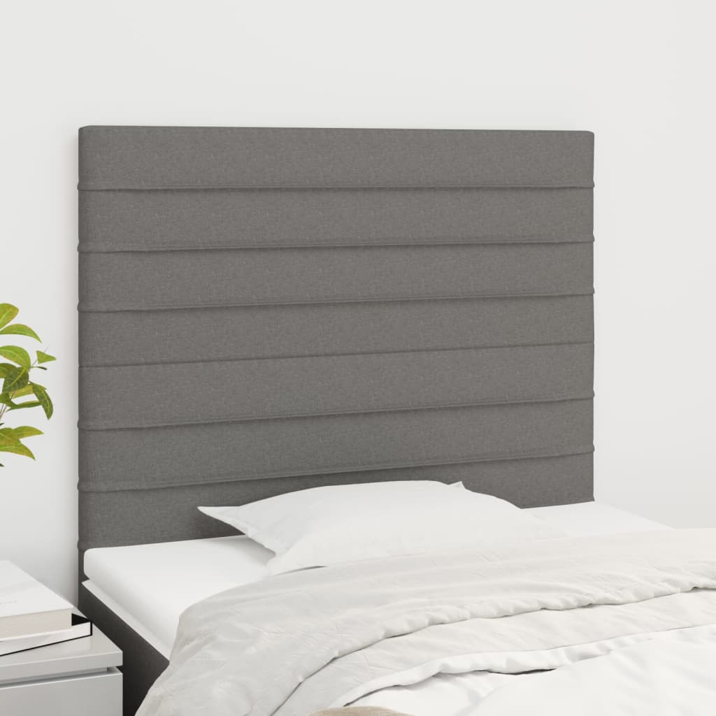 Tăblii de pat, 2 buc, gri închis, 90x5x78/88 cm, textil GartenMobel Dekor