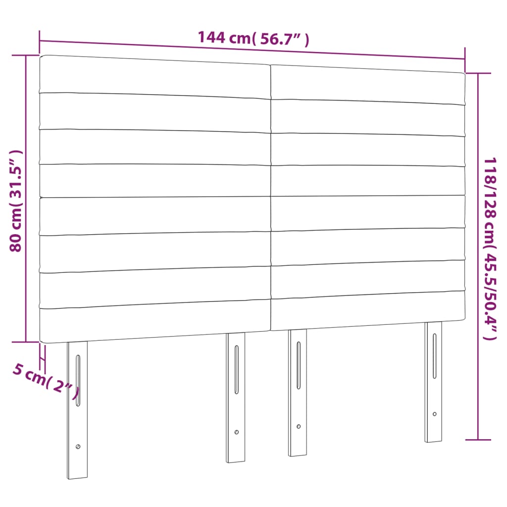 Tăblii de pat, 4 buc, negru, 72x5x78/88 cm, textil GartenMobel Dekor