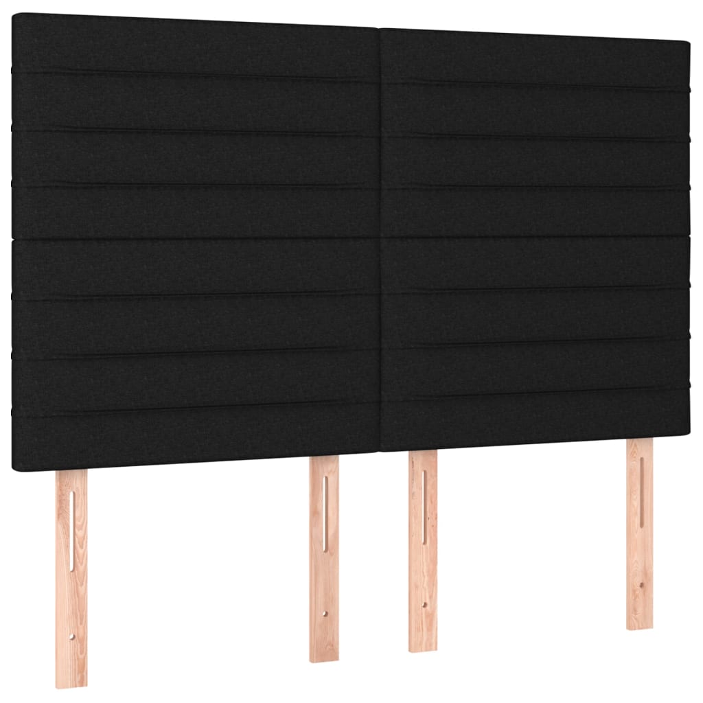 Tăblii de pat, 4 buc, negru, 72x5x78/88 cm, textil GartenMobel Dekor