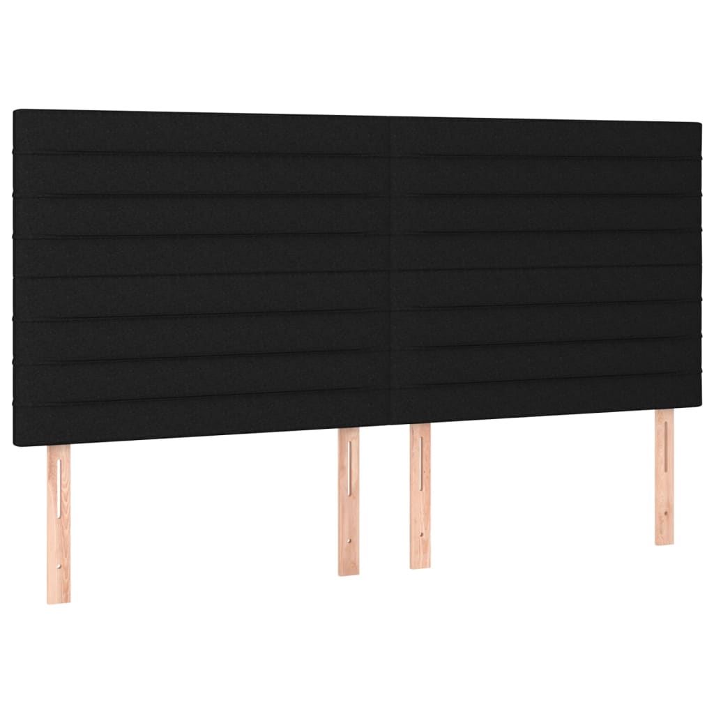 Tăblii de pat, 4 buc, negru, 90x5x78/88 cm, textil GartenMobel Dekor
