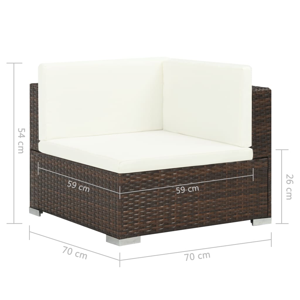 Set mobilier de grădină cu perne, 8 piese, maro, poliratan GartenMobel Dekor