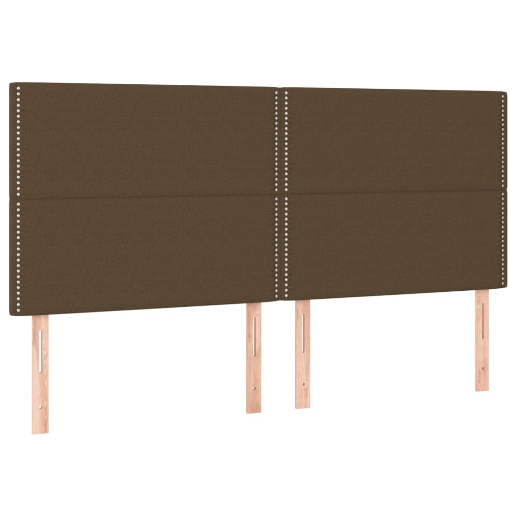 Pat box spring cu saltea, maro închis, 200x200 cm, textil GartenMobel Dekor