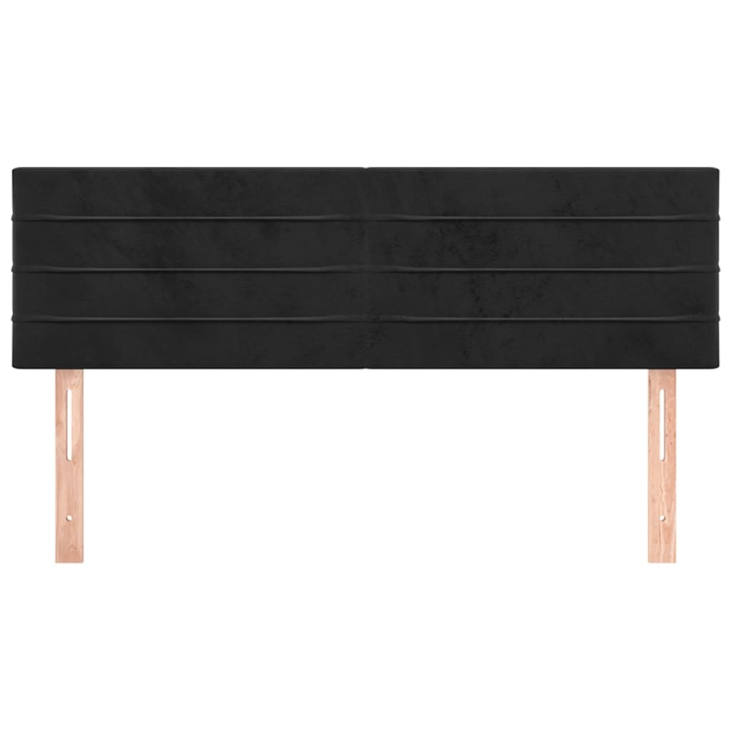 Tăblii de pat, 2 buc., negru, 72x5x78/88 cm, catifea GartenMobel Dekor
