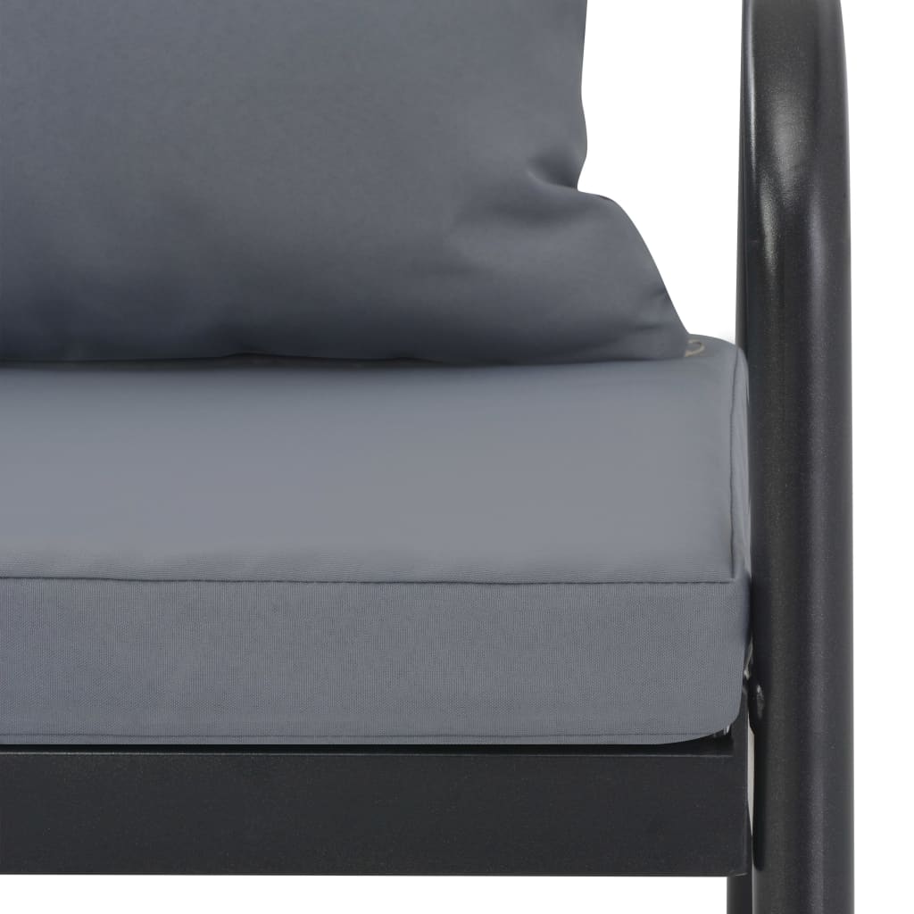 Canapea de grădină cu 2 locuri, cu perne, gri, aluminiu  GartenMobel Dekor