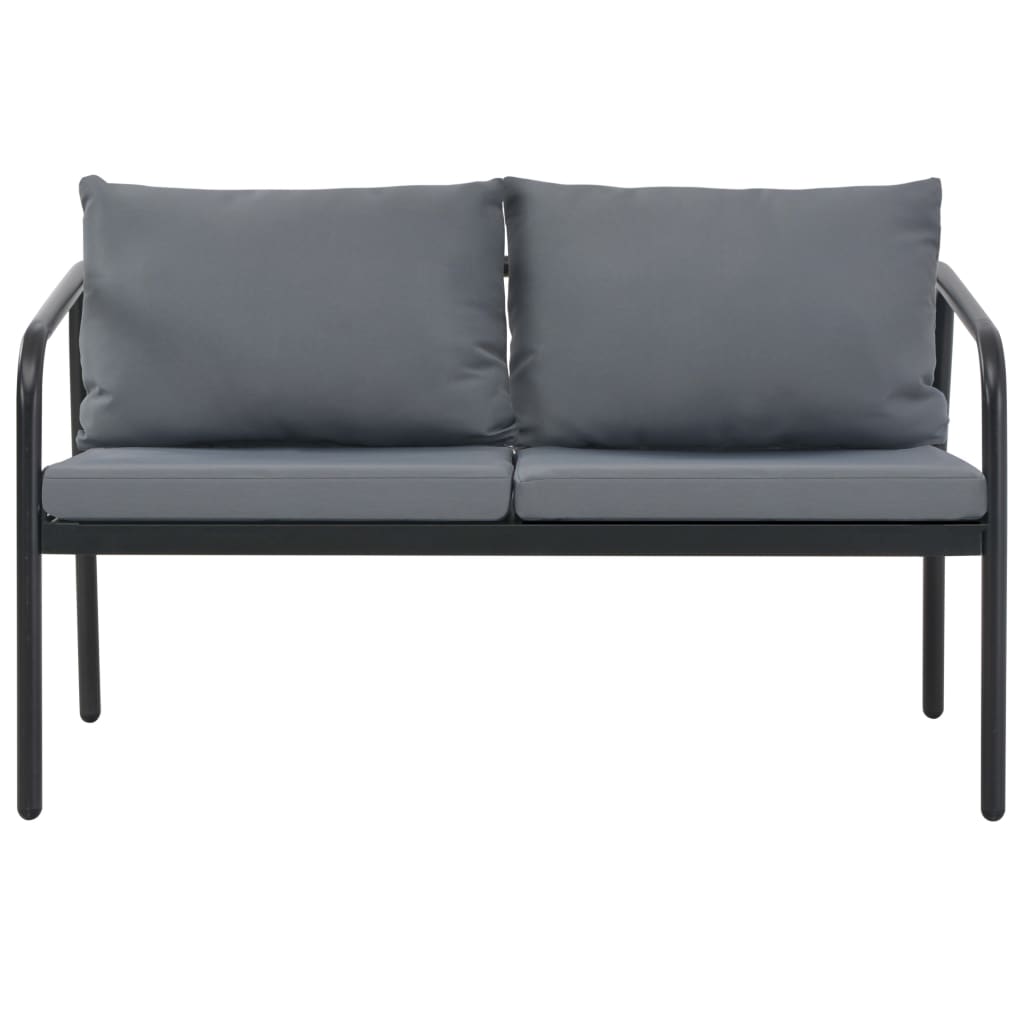 Canapea de grădină cu 2 locuri, cu perne, gri, aluminiu  GartenMobel Dekor