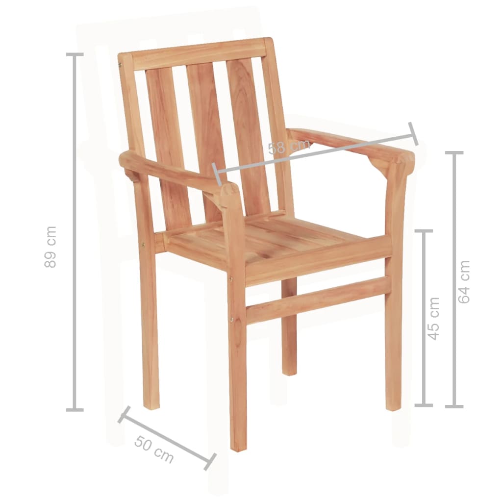 Set mobilier de bistro, 3 piese, lemn masiv de tec GartenMobel Dekor