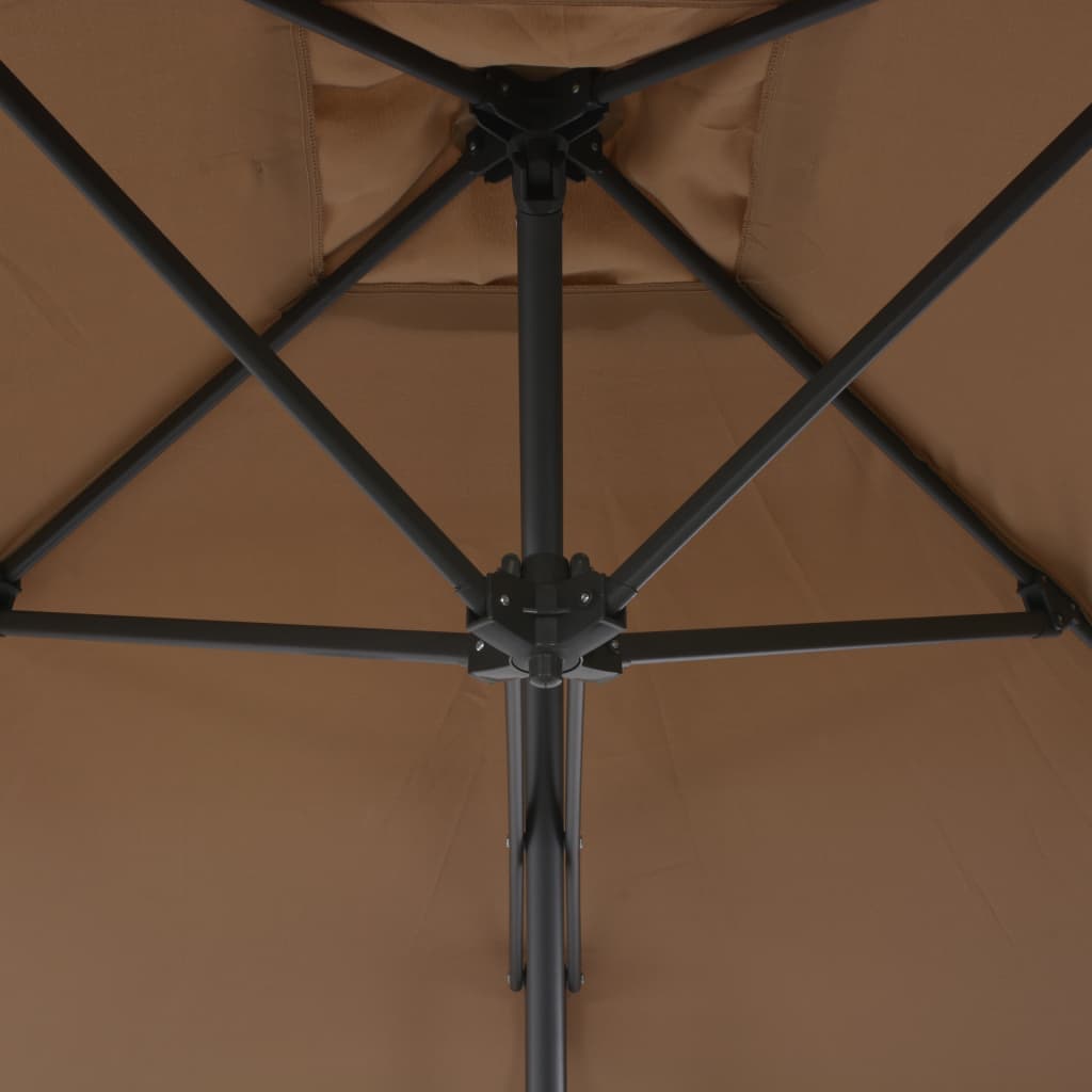 Umbrelă de soare de exterior, stâlp din oțel, gri taupe, 300 cm GartenMobel Dekor