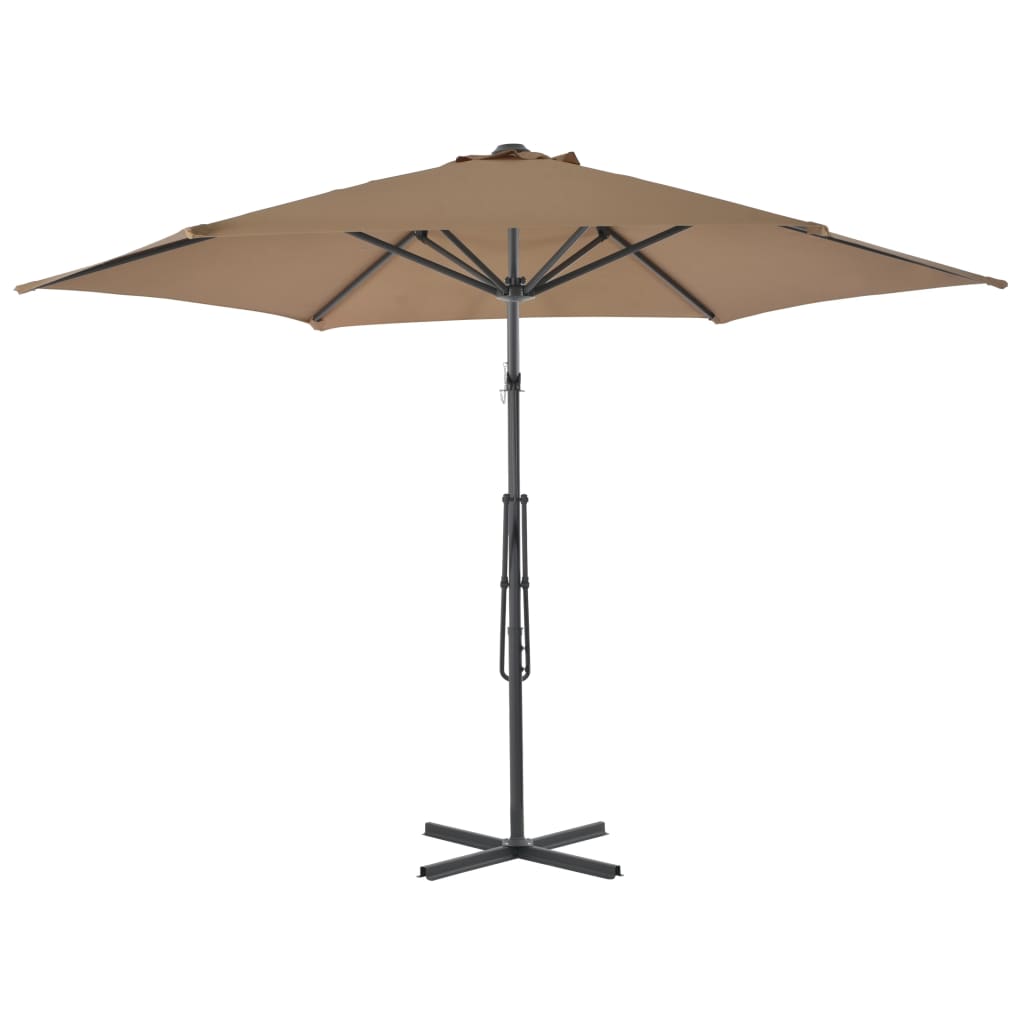 Umbrelă de soare de exterior, stâlp din oțel, gri taupe, 300 cm GartenMobel Dekor