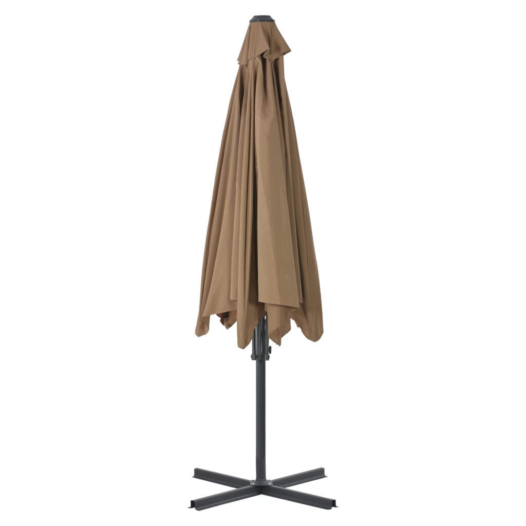 Umbrelă de soare de exterior, stâlp din oțel, gri taupe, 300 cm GartenMobel Dekor