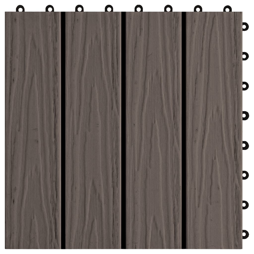 Plăci podea în relief, WPC, 11 buc, 30x30 cm, 1 mp, maro închis GartenMobel Dekor