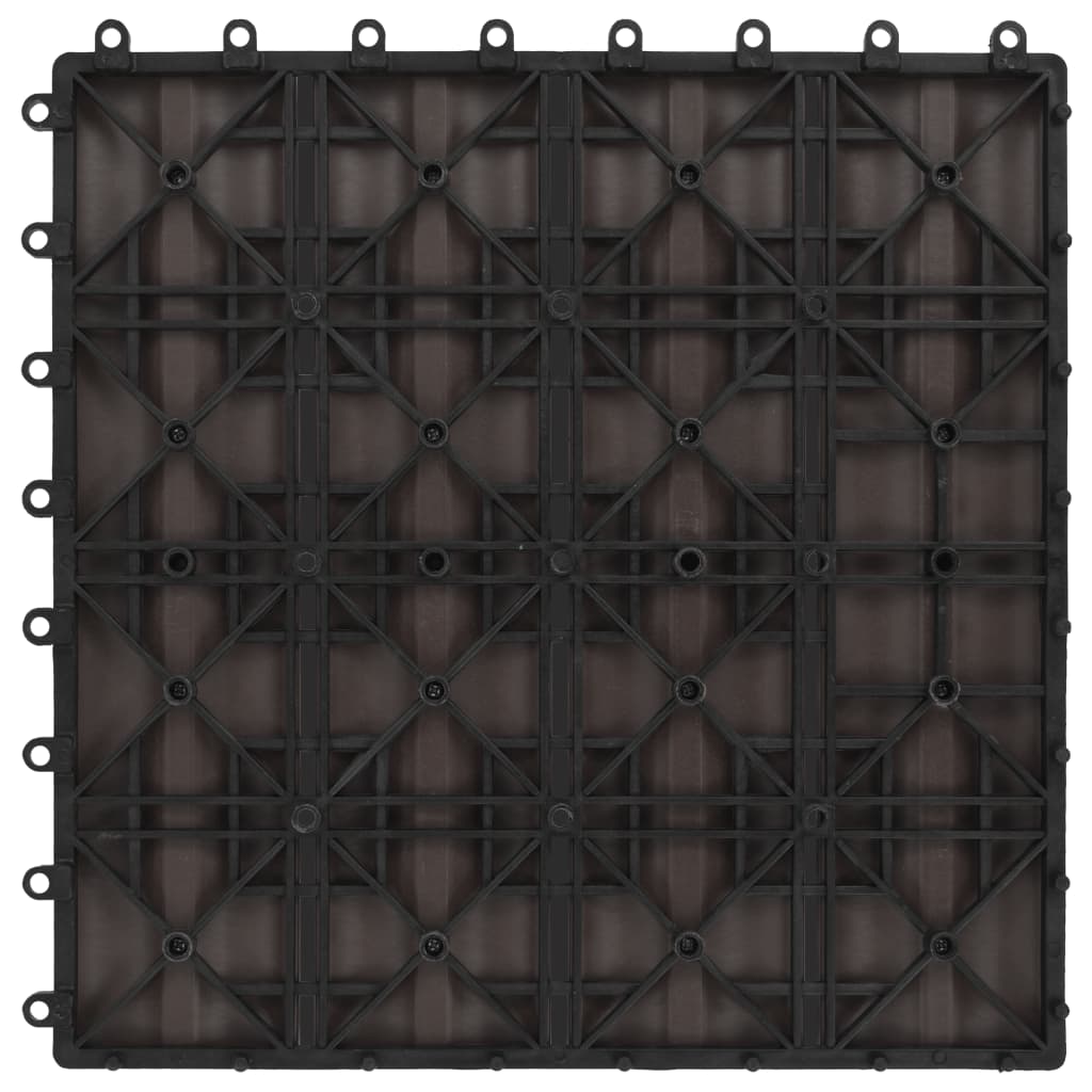 Plăci podea în relief, WPC, 11 buc, 30x30 cm, 1 mp, maro închis GartenMobel Dekor