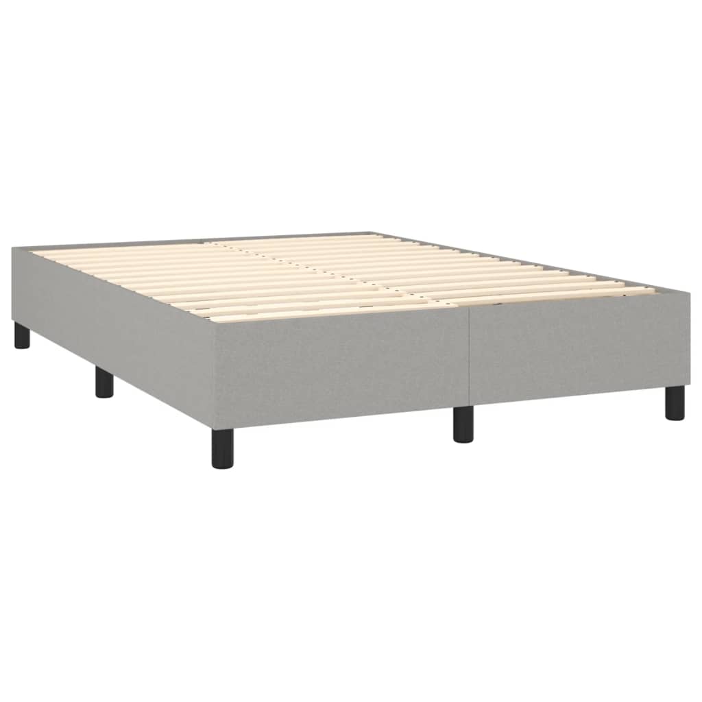 Pat box spring cu saltea, gri deschis, 140x190 cm, textil GartenMobel Dekor