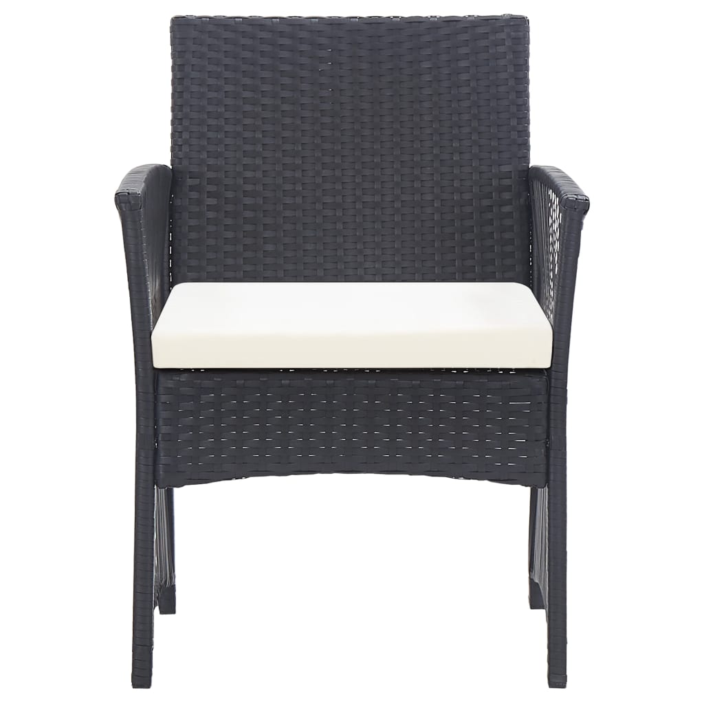 Set mobilier de grădină cu perne, 4 piese, negru, poliratan GartenMobel Dekor