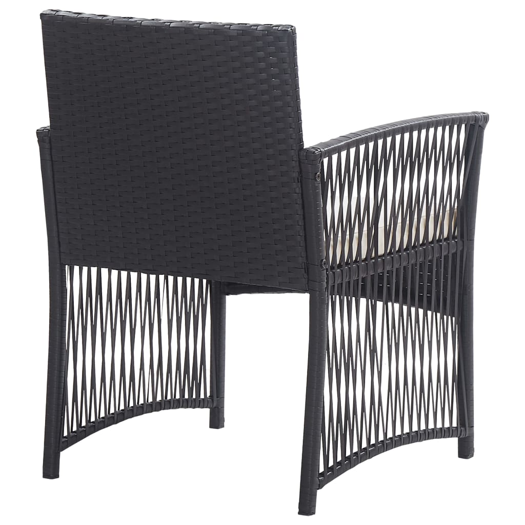 Set mobilier de grădină cu perne, 4 piese, negru, poliratan GartenMobel Dekor