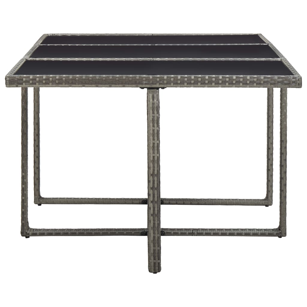 Set mobilier de exterior cu perne, 11 piese, gri, poliratan GartenMobel Dekor