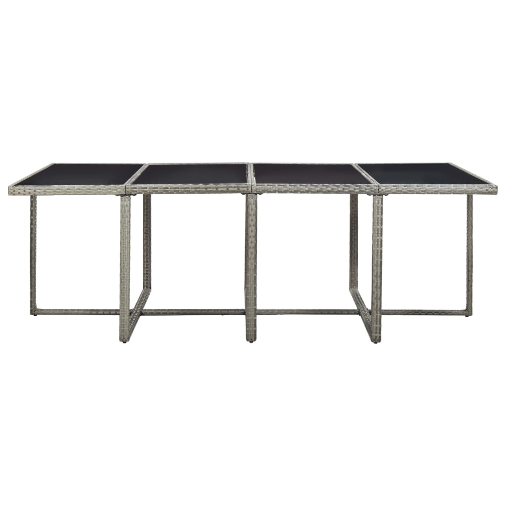 Set mobilier de exterior cu perne, 13 piese, gri, poliratan GartenMobel Dekor