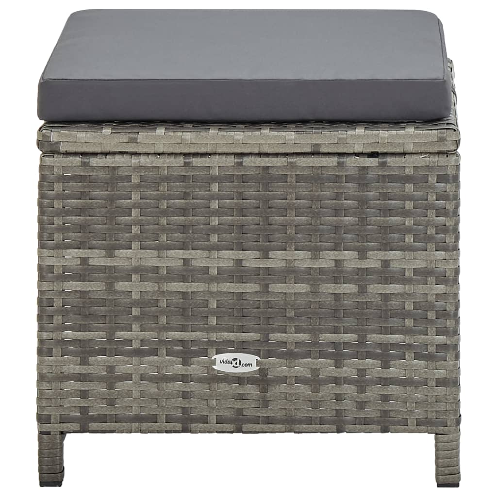 Set mobilier de grădină cu perne, 9 piese, gri, poliratan GartenMobel Dekor